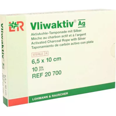 VLIWAKTIV AG Aktivált szén tampon ezüsttel 6,5x10 cm, 10 db