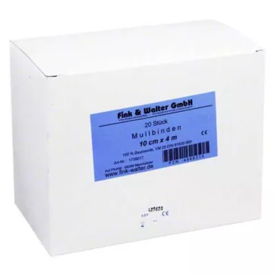 MULLBINDEN 10 cmx4 m 100% pamut, 20 db