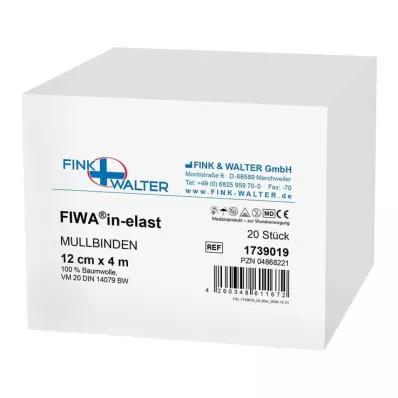 MULLBINDEN 12 cmx4 m 100% pamut, 20 db