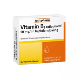 VITAMIN B1-RATIOPHARM 50 mg/ml injekciós lsg.ampulla, 5X2 ml