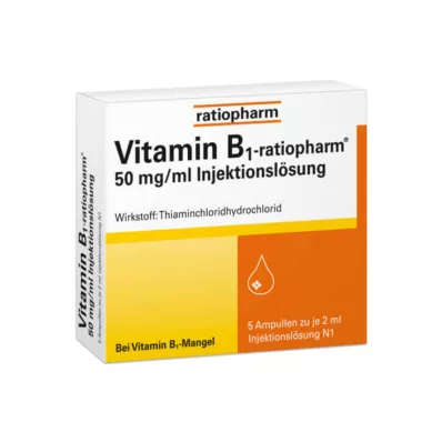 Vitamin B1 ratiopharm 50mg/ml oldatos injekció ampullák, 5X2 ml