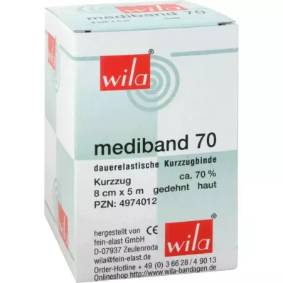 MEDIBAND 70 Rövid feszítőkötés 8 cm x 5 m, bőrszínű, 1 db