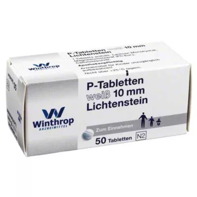 P tabletta fehér 10 mm, 50 db