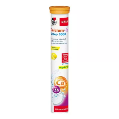 DOPPELHERZ Kalcium+D3 Osteo 1.000 pezsgőtabletta, 15 db DOPPELHERZ Kalcium+D3 Osteo 1.000 pezsgőtabletta, 15 db