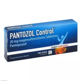 PANTOZOL Control 20 mg-os bélsavmentes bevont tabletta, 7 db
