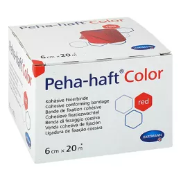 PEHA-HAFT Színes fixáló kötés 6 cmx20 m piros, 1 db