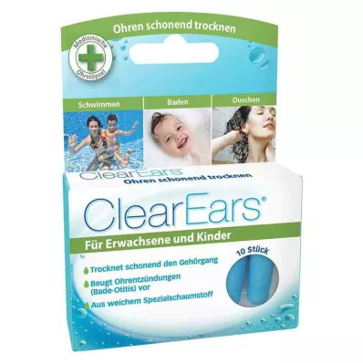 CLEAREARS Füldugó a víz eltávolításához, 10 db CLEAREARS Füldugó a víz eltávolításához, 10 db