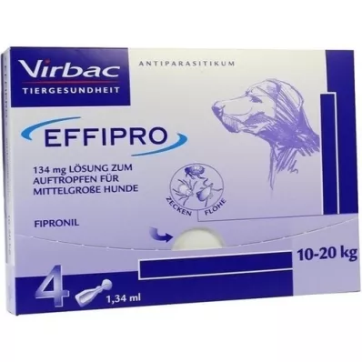 EFFIPRO 134 mg Pip.oldat csepegtetéshez.közepes méretű kutyáknak, 4 db