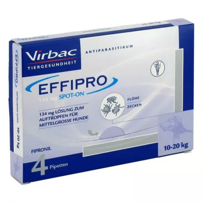 EFFIPRO 134 mg Pip.oldat csepegtetéshez.közepes méretű kutyáknak, 4 db