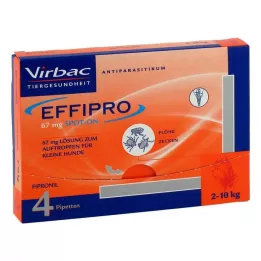 EFFIPRO 67 mg pip.oldat csepegtetéshez.kistestű kutyáknak, 4 db
