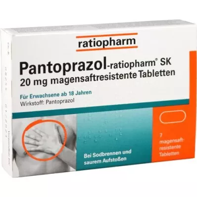 PANTOPRAZOL-ratiopharm SK 20 mg bélsavmentes tabletta, 7 db