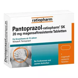 PANTOPRAZOL-ratiopharm SK 20 mg bélsavmentes tabletta, 7 db