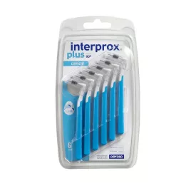 INTERPROX plusz kúpos kék fogközti kefe, 6 db