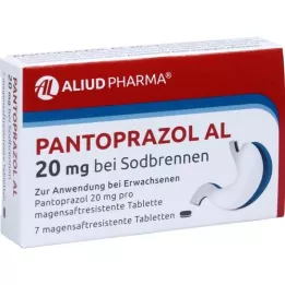 PANTOPRAZOL AL 20 mg gyomorégéshez bélsavmentes bevont tabletta, 7 db