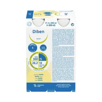 DIBEN DRINK Vanília 1,5 kcal/ml, 4X200 ml