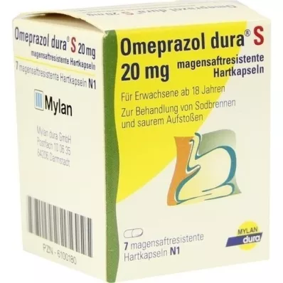 OMEPRAZOL dura S 20 mg bélsavval bevont kemény kapszula, 7 db