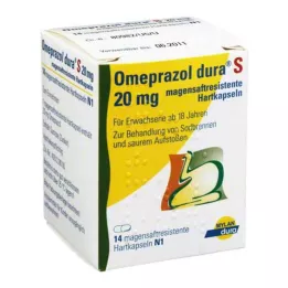 OMEPRAZOL dura S 20 mg bélsavval bevont kemény kapszula, 14 db