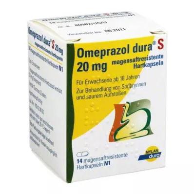 Omeprazole dura S 20 mg gyomornedv-ellenálló kapszula, 14 db