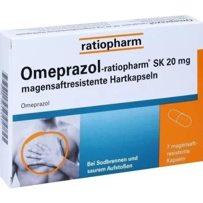 OMEPRAZOL-ratiopharm SK 20 mg bélsavval bevont kemény kapszula, 7 db