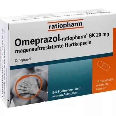 OMEPRAZOL-ratiopharm SK 20 mg bélsavval bevont kemény kapszula, 14 db