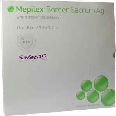 Mepilex Border Sacrum Ag kötszer 18x18cm, 5 db