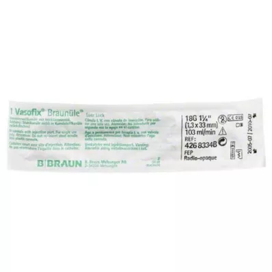 VASOFIX Barna cső 18 G 33 mm zöld/fehér, 1 db VASOFIX Barna cső 18 G 33 mm zöld/fehér, 1 db