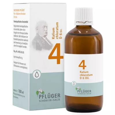Biochemistry Pflueger 4 Potassium chloratum D 6 csepp, 100 ml