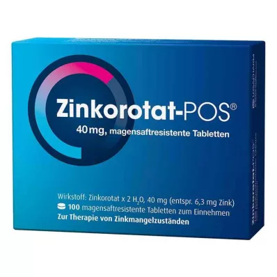 ZINKOROTAT POS bélsavmentes bevont tabletta, 100 db ZINKOROTAT POS bélsavmentes bevont tabletta, 100 db