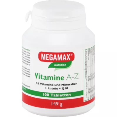MEGAMAX Vitamin A-Z+Q10+Lutein tabletta, 100 db