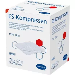 ES-KOMPRESSEN steril 7,5x7,5 cm 12x ömlesztett csomag, 5X20 db