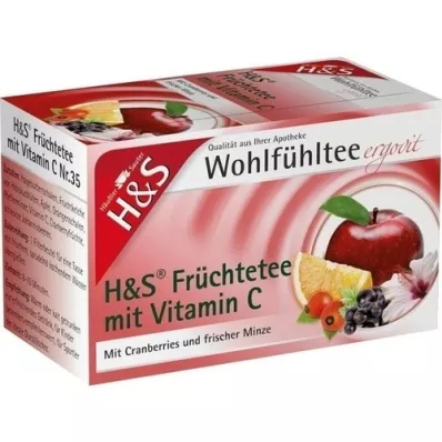 H&amp;S Gyümölcsök C-vitaminnal, szűrőzacskó, 20X2,7 g