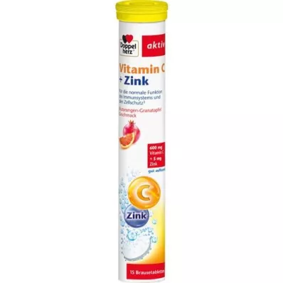 DOPPELHERZ C-vitamin+cink pezsgőtabletta, 15 db