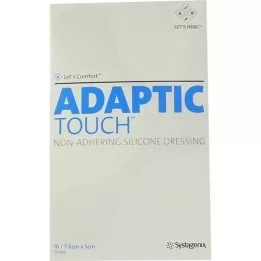 ADAPTIC Touch 5x7,6 cm-es nem tapadó szilikon kötszer, 10 db