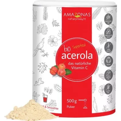 ACEROLA 100% organikus tiszta természetes C-vitamin por, 500 g