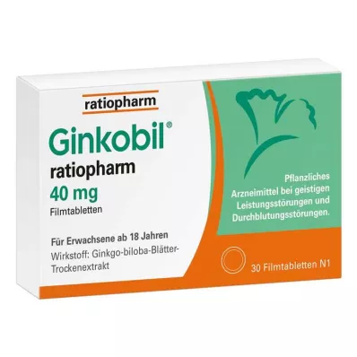 Ginkobil ratiopharm 40mg Ginkgo bilobával, 30 db