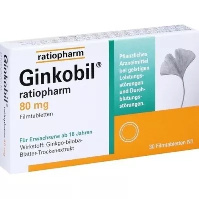 GINKOBIL-ratiopharm 80 mg filmtabletta, 30 db