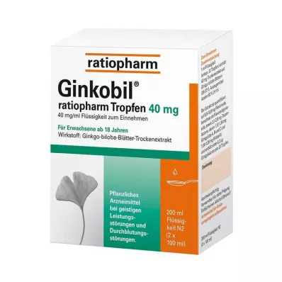 Ginkobil ratiopharm 40mg Ginkgo biloba cseppekkel, 200 ml Ginkobil ratiopharm 40mg Ginkgo biloba cseppekkel, 200 ml
