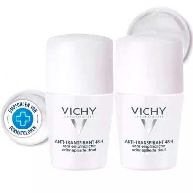 VICHY DEO Roll-on Sensitiv Antitrans.48h double p., 2X50 ml VICHY DEO Roll-on Sensitiv Antitrans.48h double p., 2X50 ml