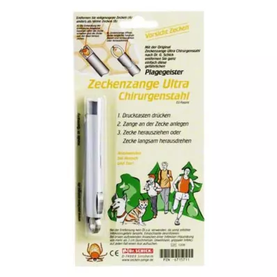 ZECKENZANGE Ultra sebészeti acél, 1 db