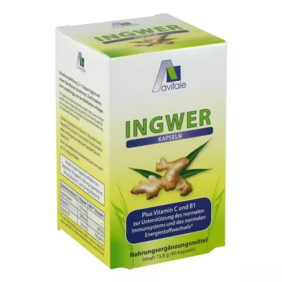 Gyömbér 500 mg kapszula + B1 vitamin + C, 90 db Gyömbér 500 mg kapszula + B1 vitamin + C, 90 db