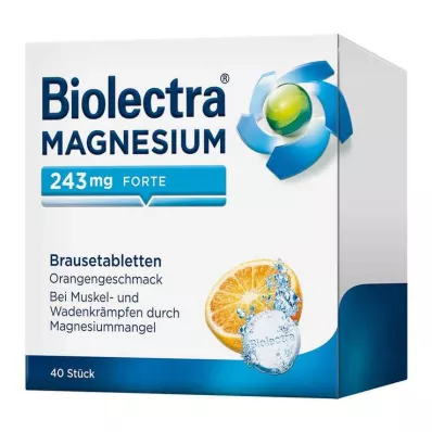 Biolectra® MAGNESIUM 243 mg forte pezsgőtabletta narancs ízű, 40 db