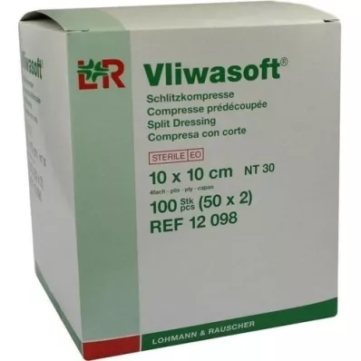 VLIWASOFT 10x10 cm-es, steril, 4 rétegű, 50X2 db