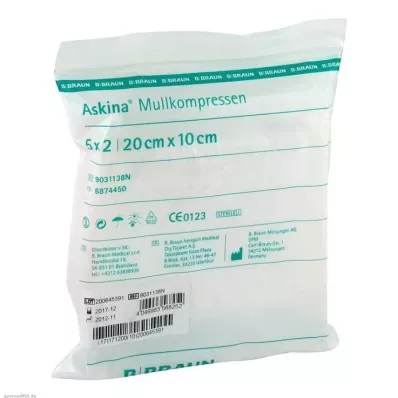 ASKINA 10x20 cm-es gézborogatás steril, 5X2 db