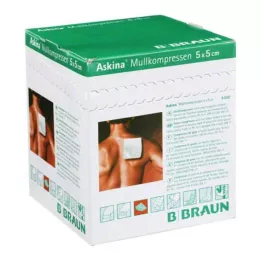 ASKINA 5x5 cm-es gézborogatás steril 8x, 25X2 db