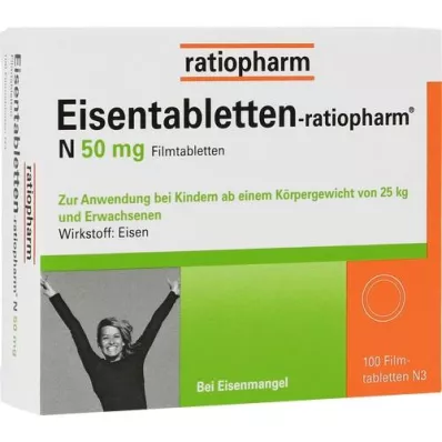 EISENTABLETTEN-ratiopharm N 50 mg filmtabletta, 100 db