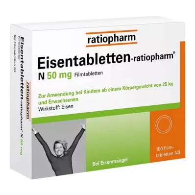 EISENTABLETTEN-ratiopharm N 50 mg filmtabletta, 100 db EISENTABLETTEN-ratiopharm N 50 mg filmtabletta, 100 db