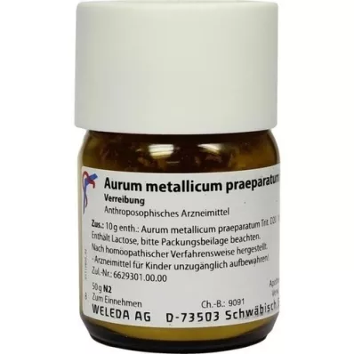 AURUM METALLICUM PRAEPARATUM D 20 Trituráció, 50 g