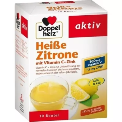 DOPPELHERZ forró citromos C-vitamin+cink granulátum, 10 db