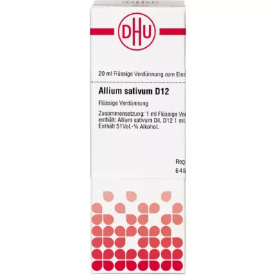 ALLIUM SATIVUM D 12 Hígítás, 20 ml