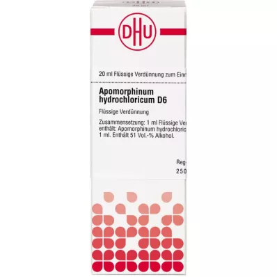APOMORPHINUM HYDROCHLORICUM D 6 Hígítás, 20 ml